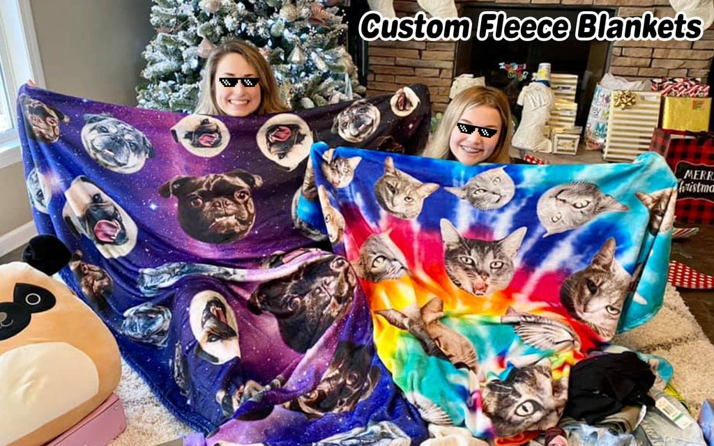 Best Custom Face Photo Fleece Blankets - Pet Face Blanket - ASDF Print