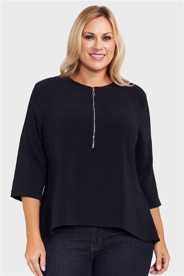 Ladies' Lina Blouse - Black – ICO Uniforms