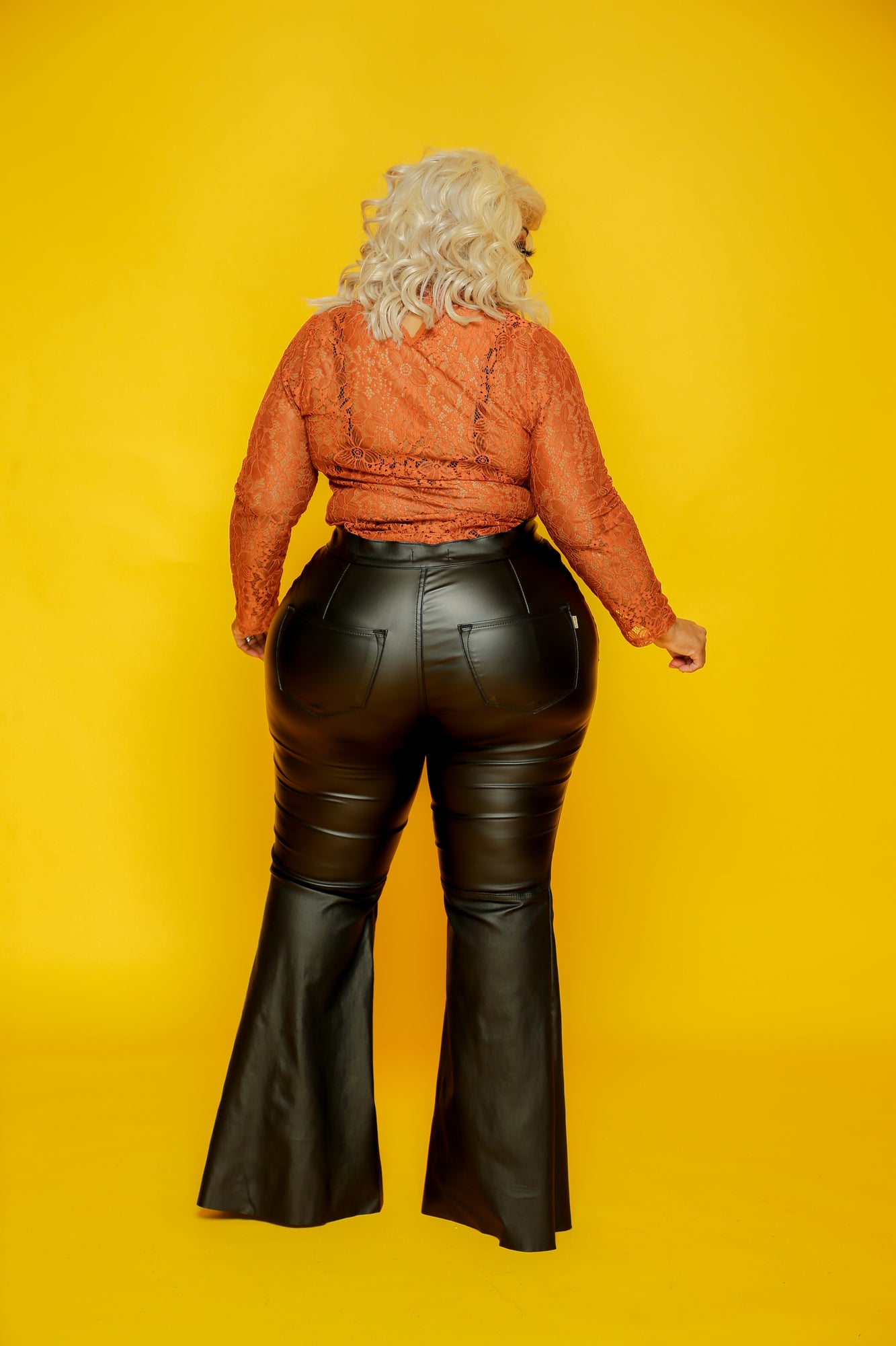 Faux Leather Flare Pant – Curvaceous Boutique