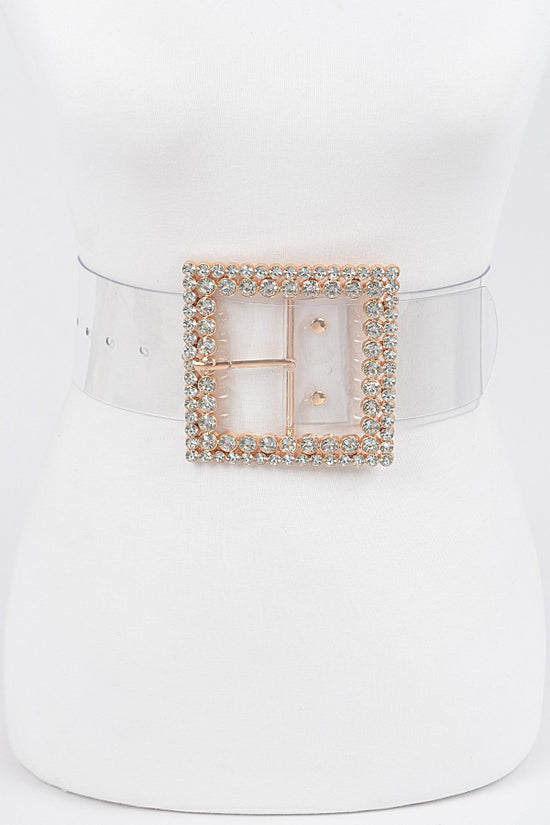 Rhinestone Buckle Clear Plus Size Belt