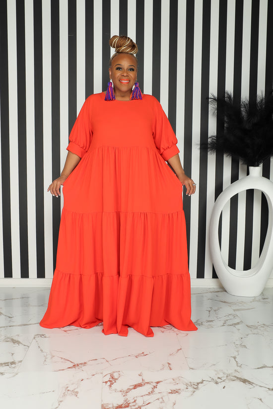 Orange River Flowy Dress