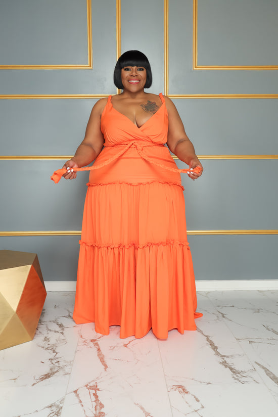 Neon Orange Raven Rope Dress