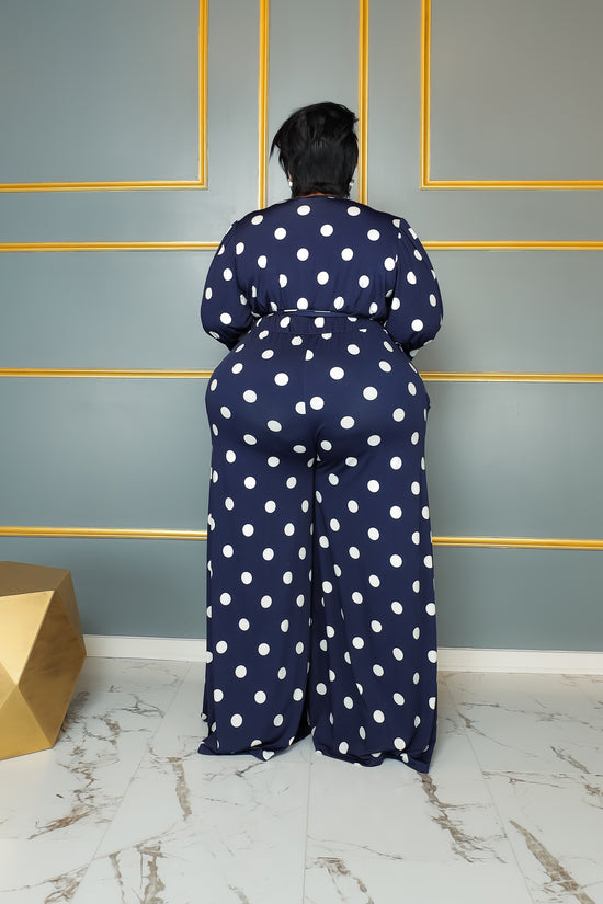 Navy Polka Dot So Classy Jumpsuit