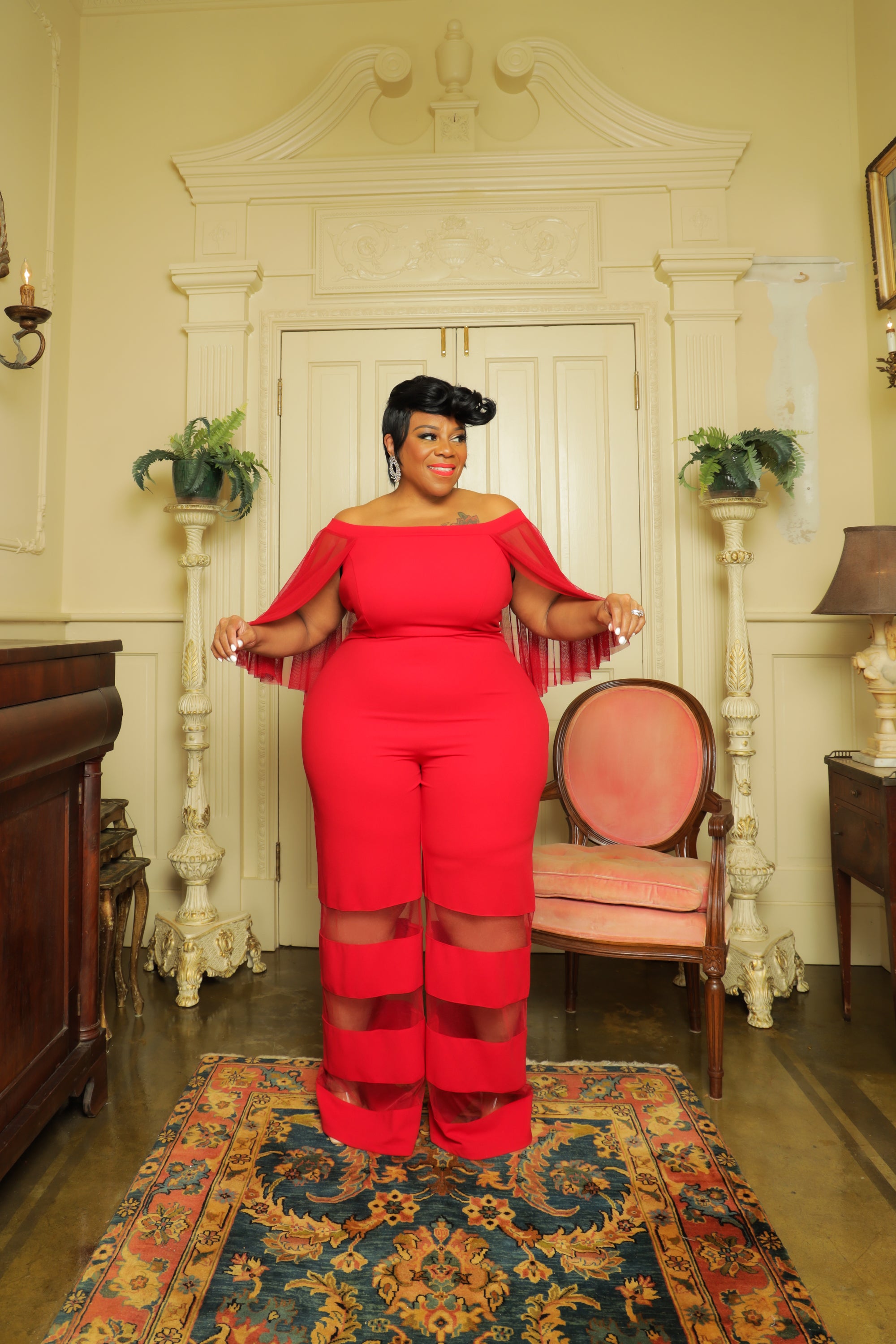 Red Ready To Ruffle Jumpsuit