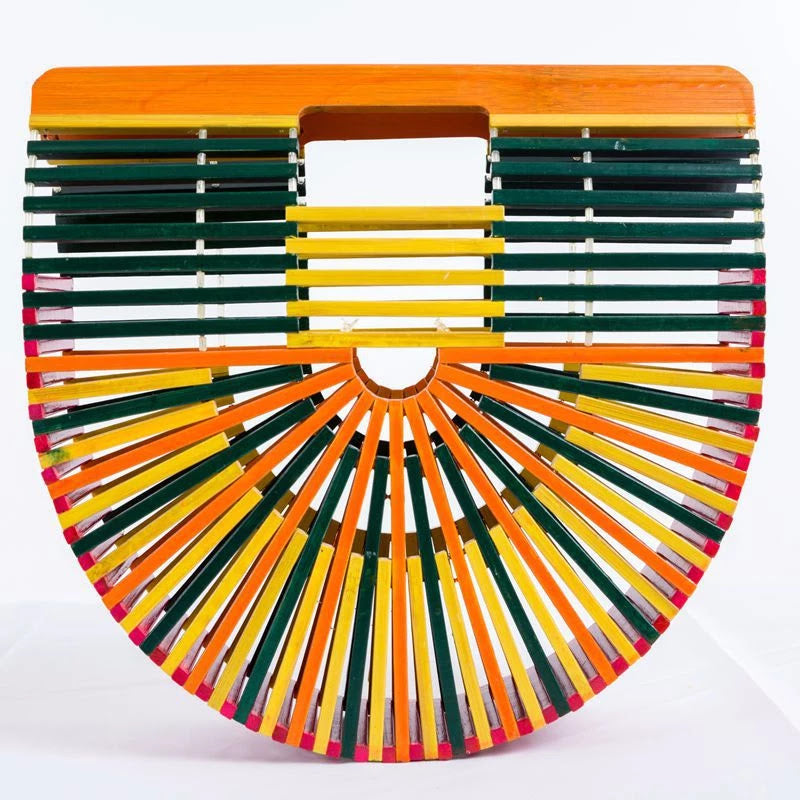 Colorful Wood Bamboo Tote Bag