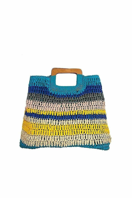 Blue Woven Multi Color Tote