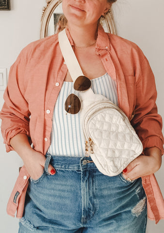 penelope puffer bum bag cream 