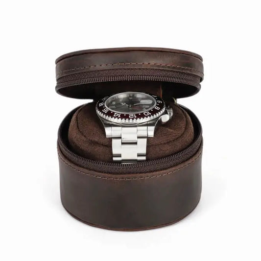 Boshku Leather Watch Roll Travel Case – Watch Travel Case for Men – Travel Watch Cases for Men – 3 Watch Case Travel – Black Watch Roll Case –