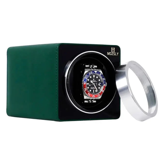 Best Watch Winders Box for Rolex-Green Leather-Mozsly 