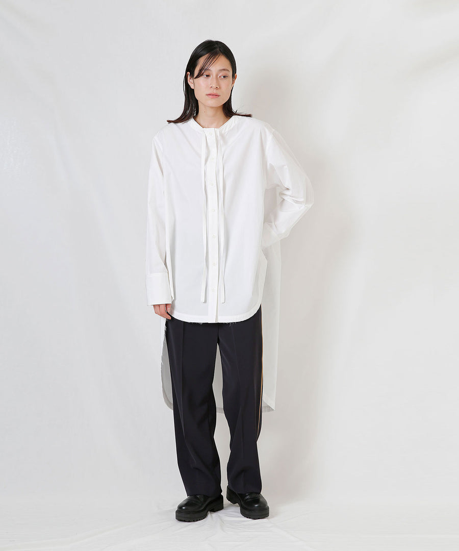 バックロングシャツ Ezumi エズミ 公式通販 バックロングのレングスが大胆なデザインで 存在感のあるデザインシャツ