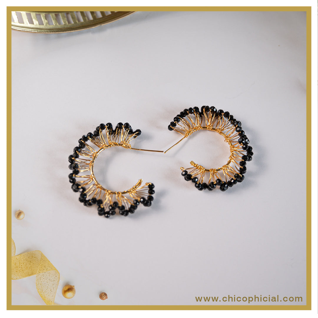 Black Crescent Earrings