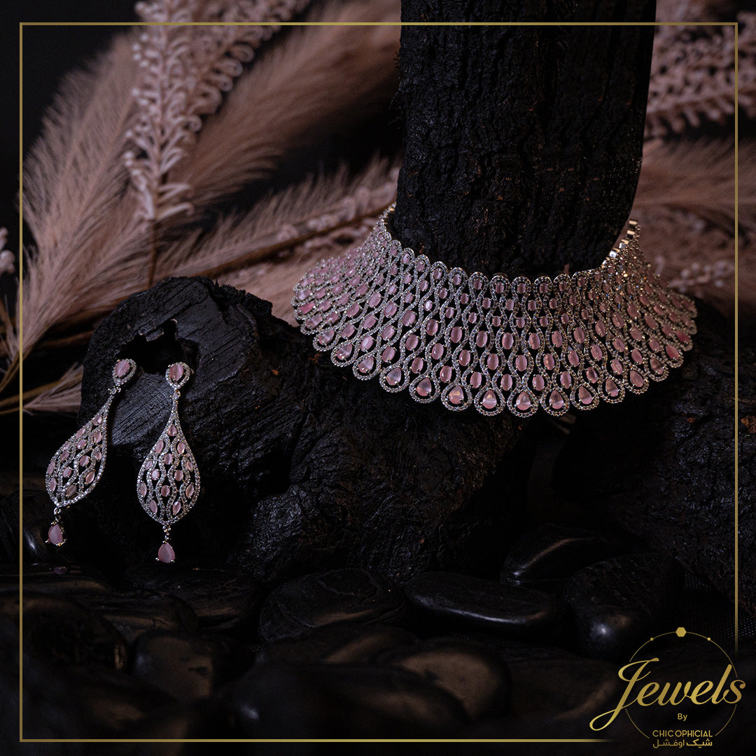 Pigeon Pink AD zircon choker set