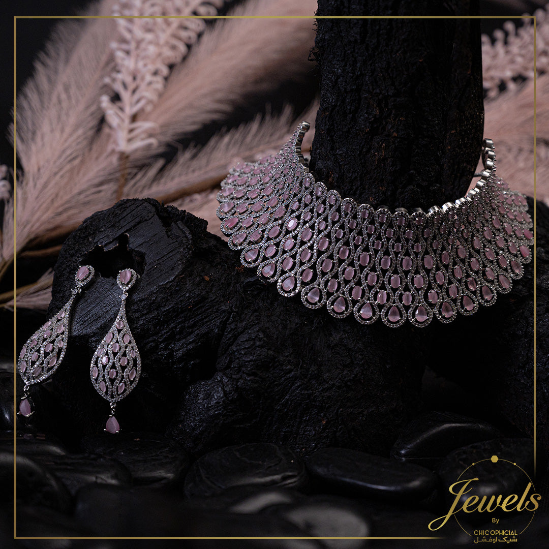 Pigeon Pink AD zircon choker set