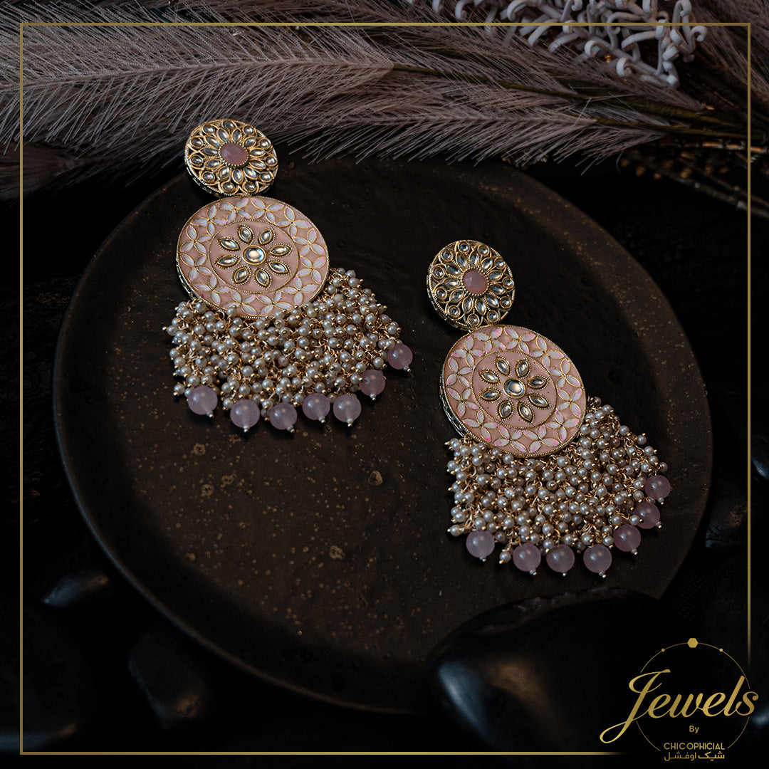 Pink Meena Mahrani Earings