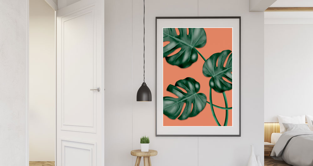 Monstera Orange Large Print