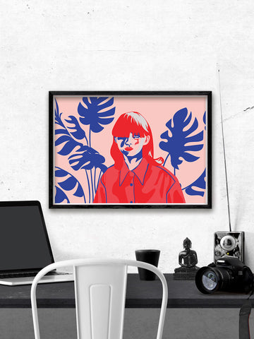 Pink Hair Dont Care Print