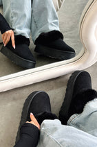Elani Platform Slippers - Black Nav Image 5