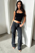Marcus Low Rise Jeans - Black Nav Image 7