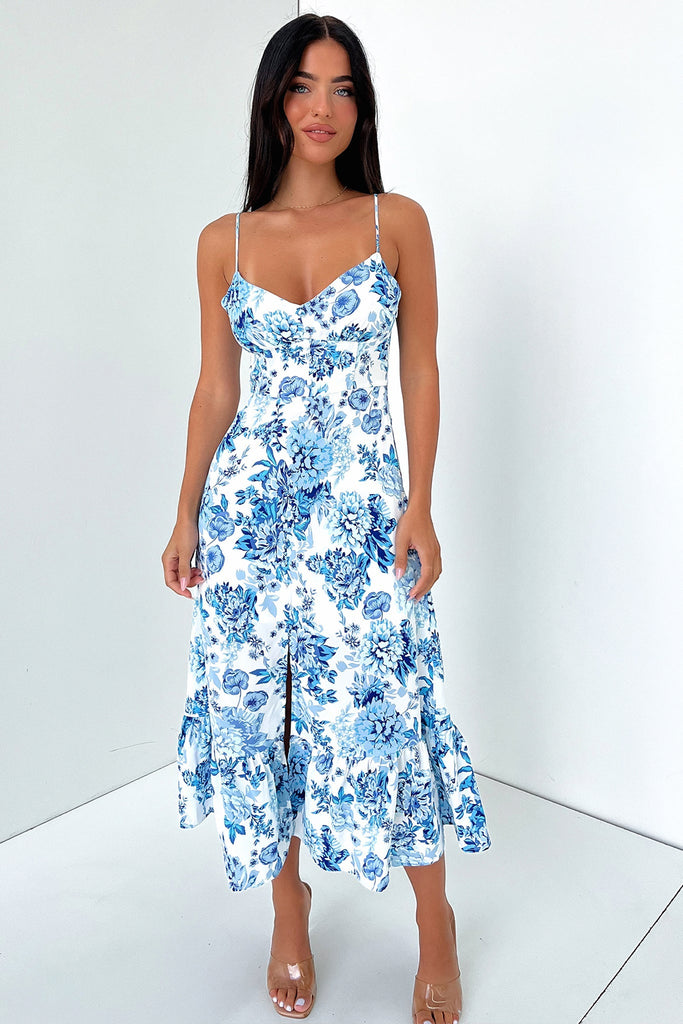 Dilara Maxi Dress - Blue Floral – Thats So Fetch