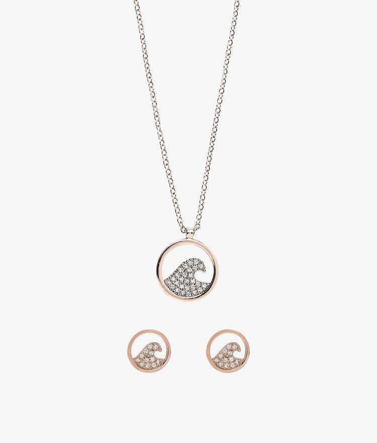 Pave Wave Necklace & Earring Set