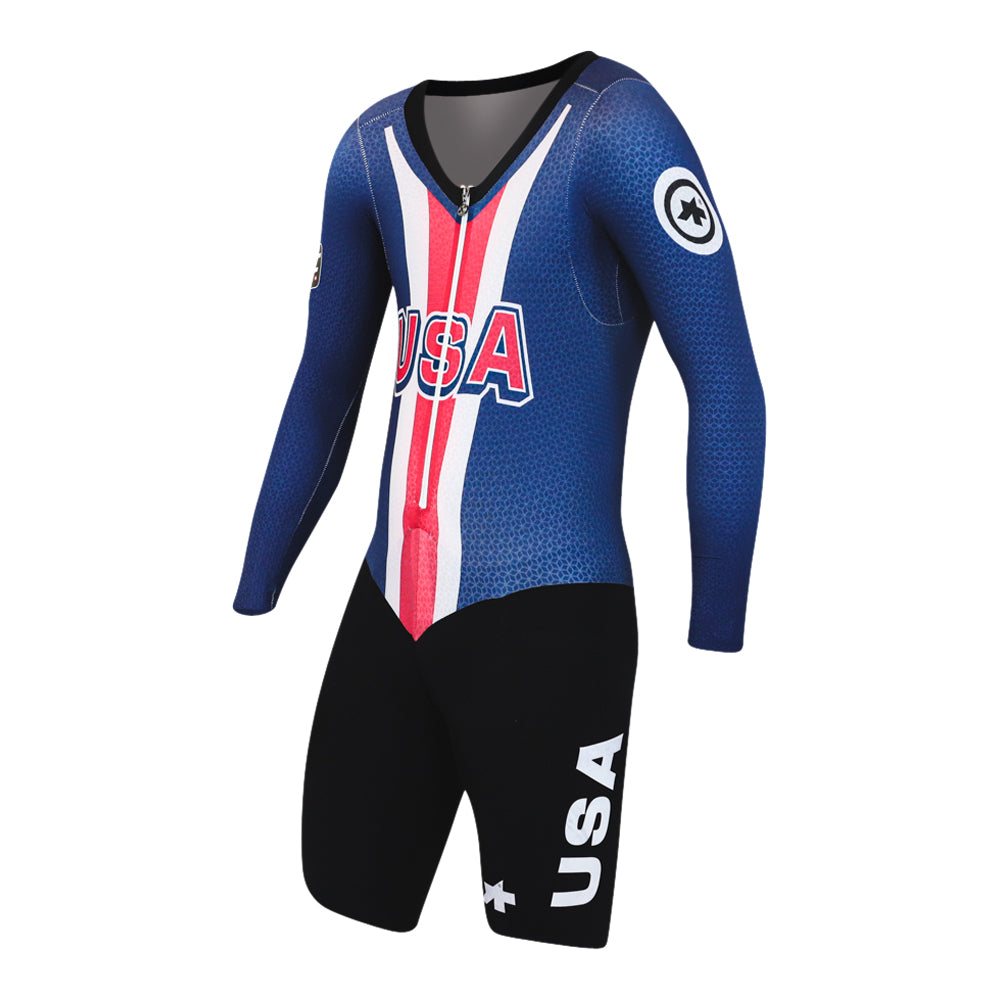 Assos Long Sleeve Skinsuit - Team Logo - BMC - USA Cycling – CYKOM