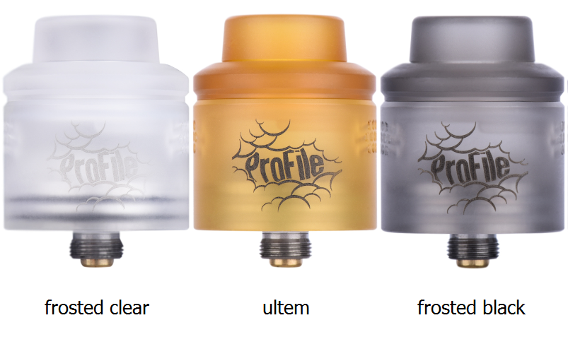 profile rda frosted clear, black and ultem