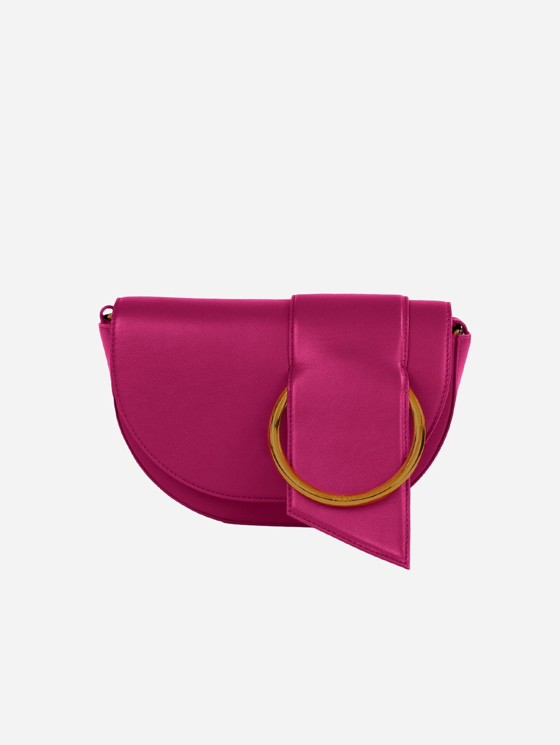 Mela Luna Apple Leather Vegan Shoulder Bag in Raspberry