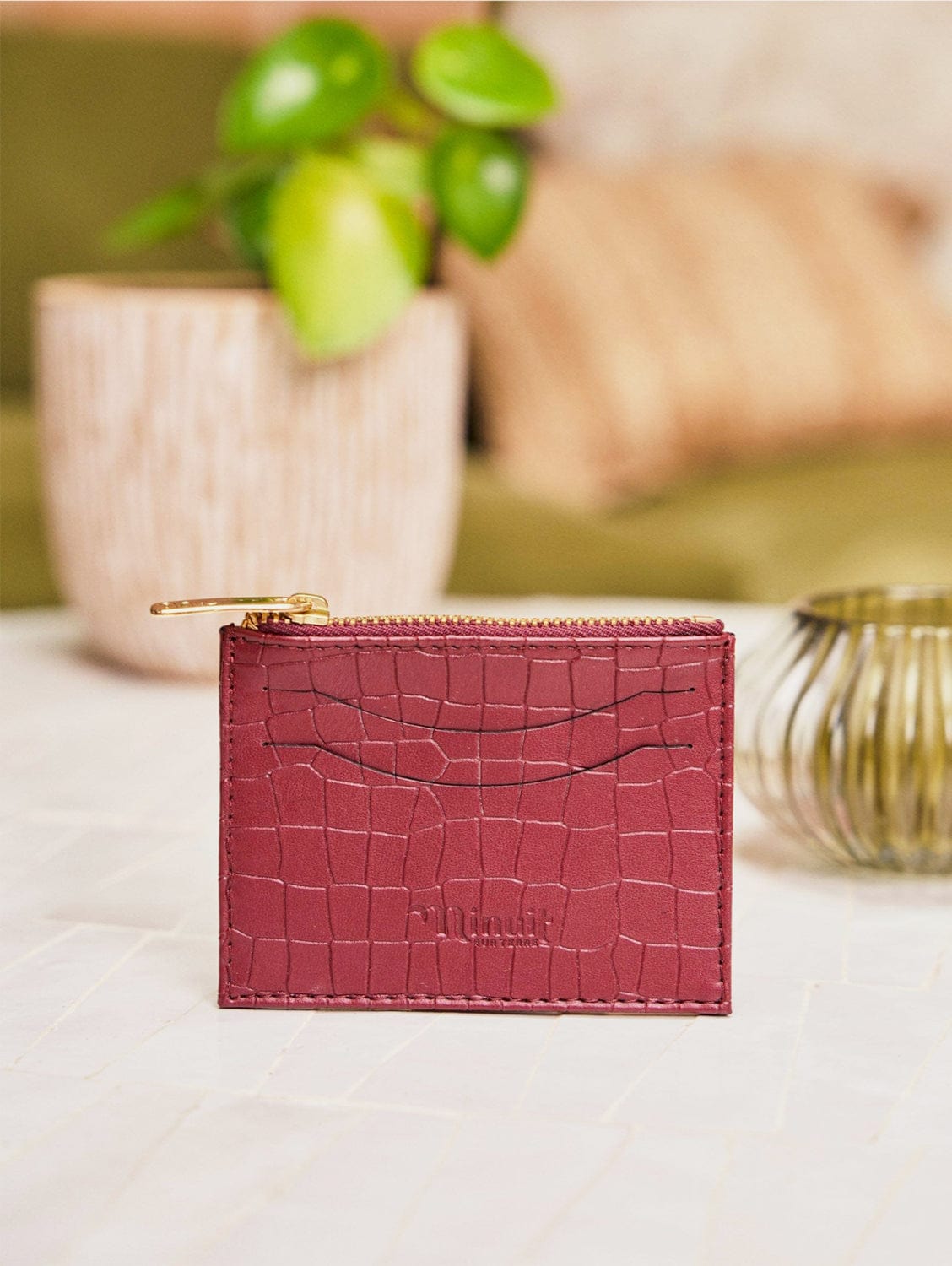 Minuit Sur Terre Vivace Croc Vegan Leather Cardholder