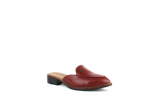 leather slip on mules