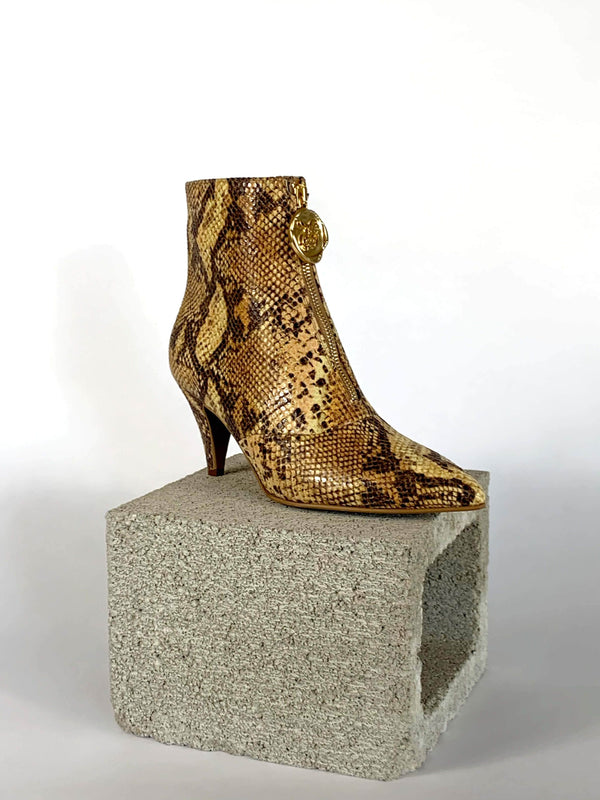 Debbie Vegan Leather Boots | Golden Python