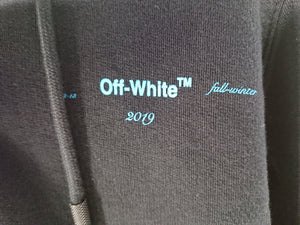 off white black gradient zipped hoodie