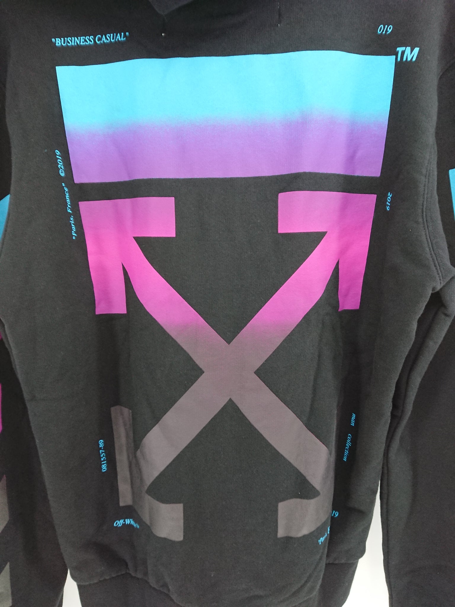 off white diagonal gradient sweatshirt