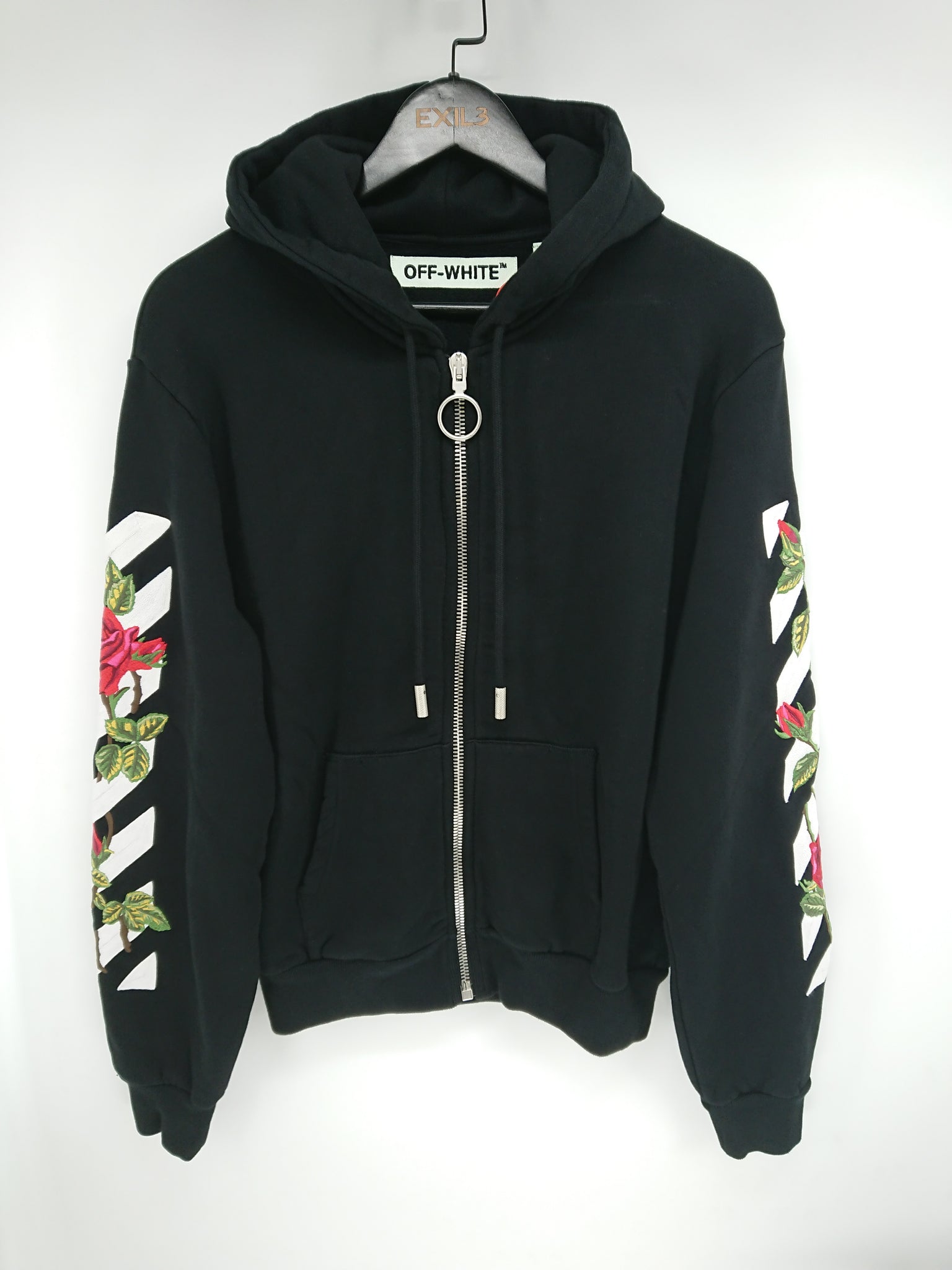 off white black rose hoodie