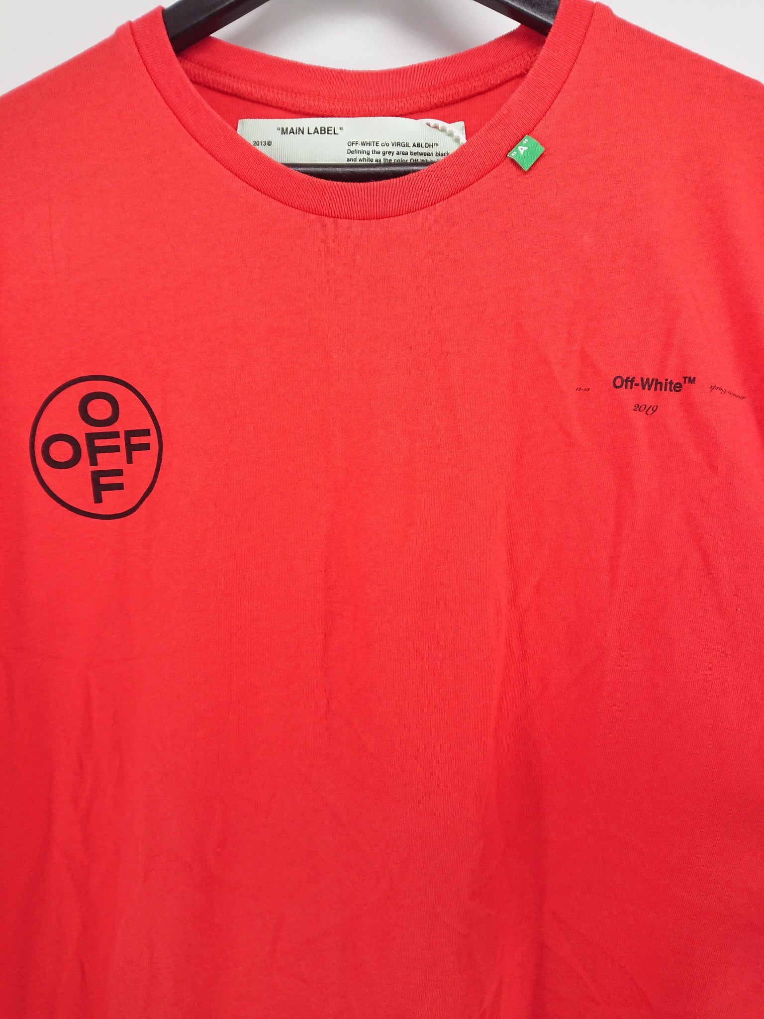 red off white tee