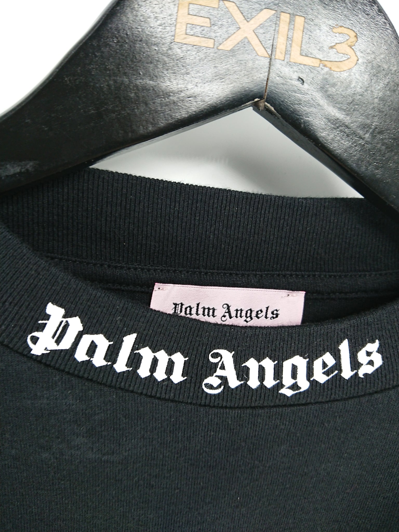 palm angels neck logo tee
