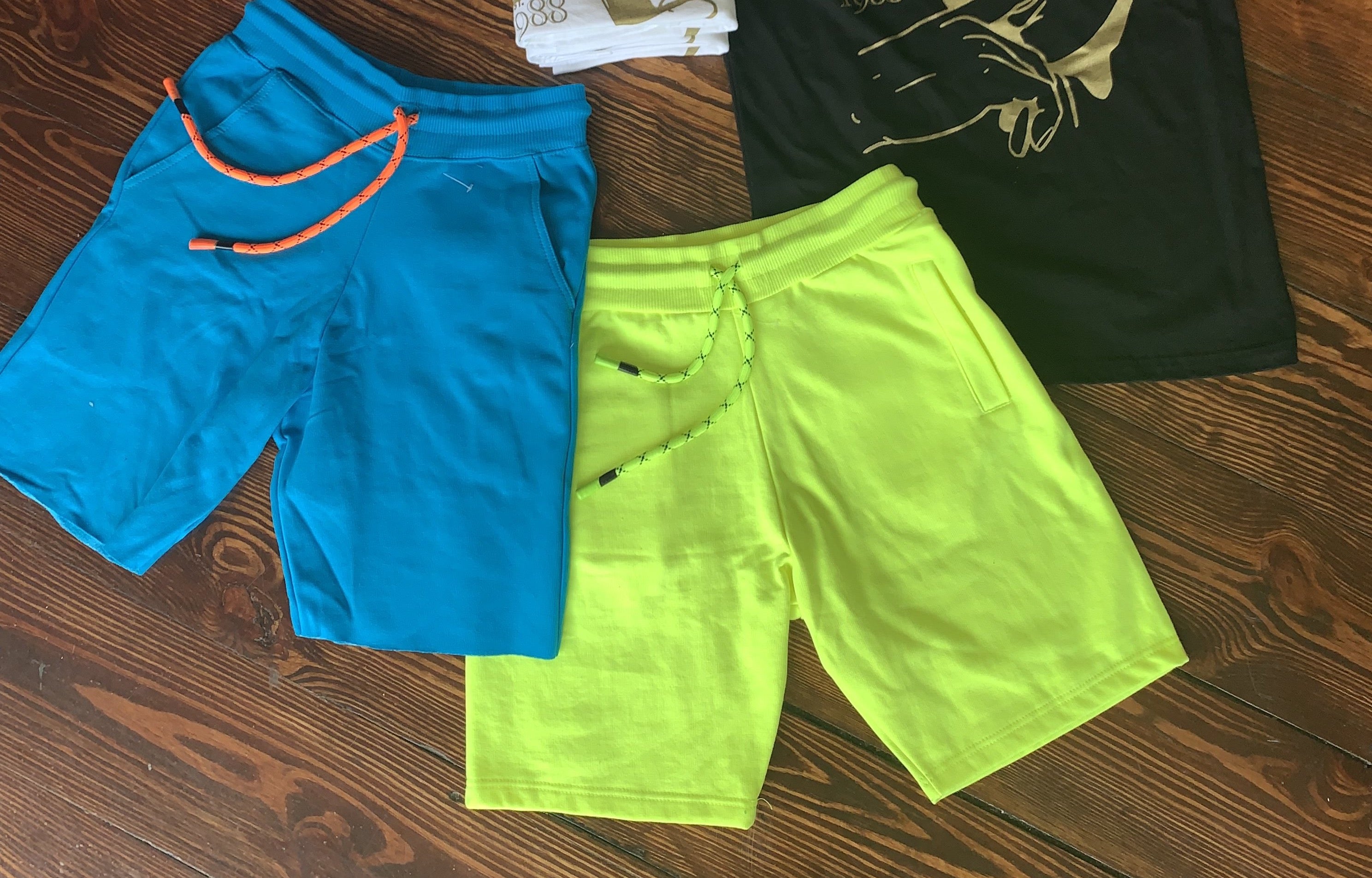 neon sweat shorts