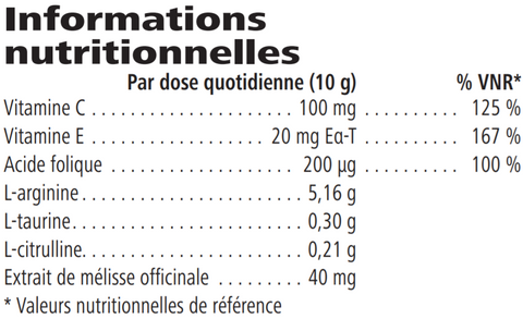 Tabela de nutrientes Herbalife.