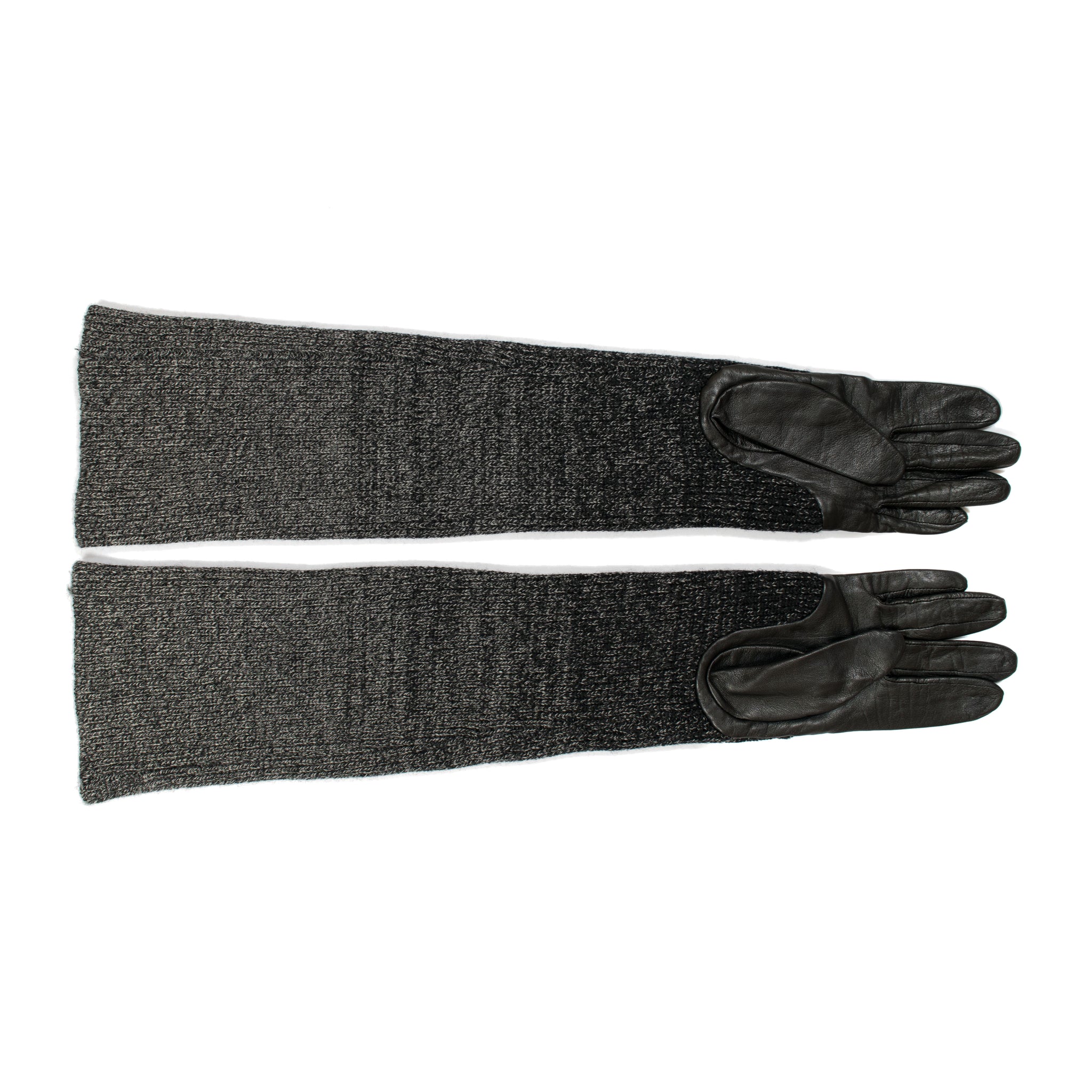 knit leather gloves