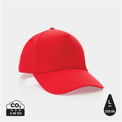 Gorra Ecológica Impact de Algodón Reciclado 190 gr/ m2 para Personalizar Ajustador Velcro con Trazador AWARE™ 5 Paneles