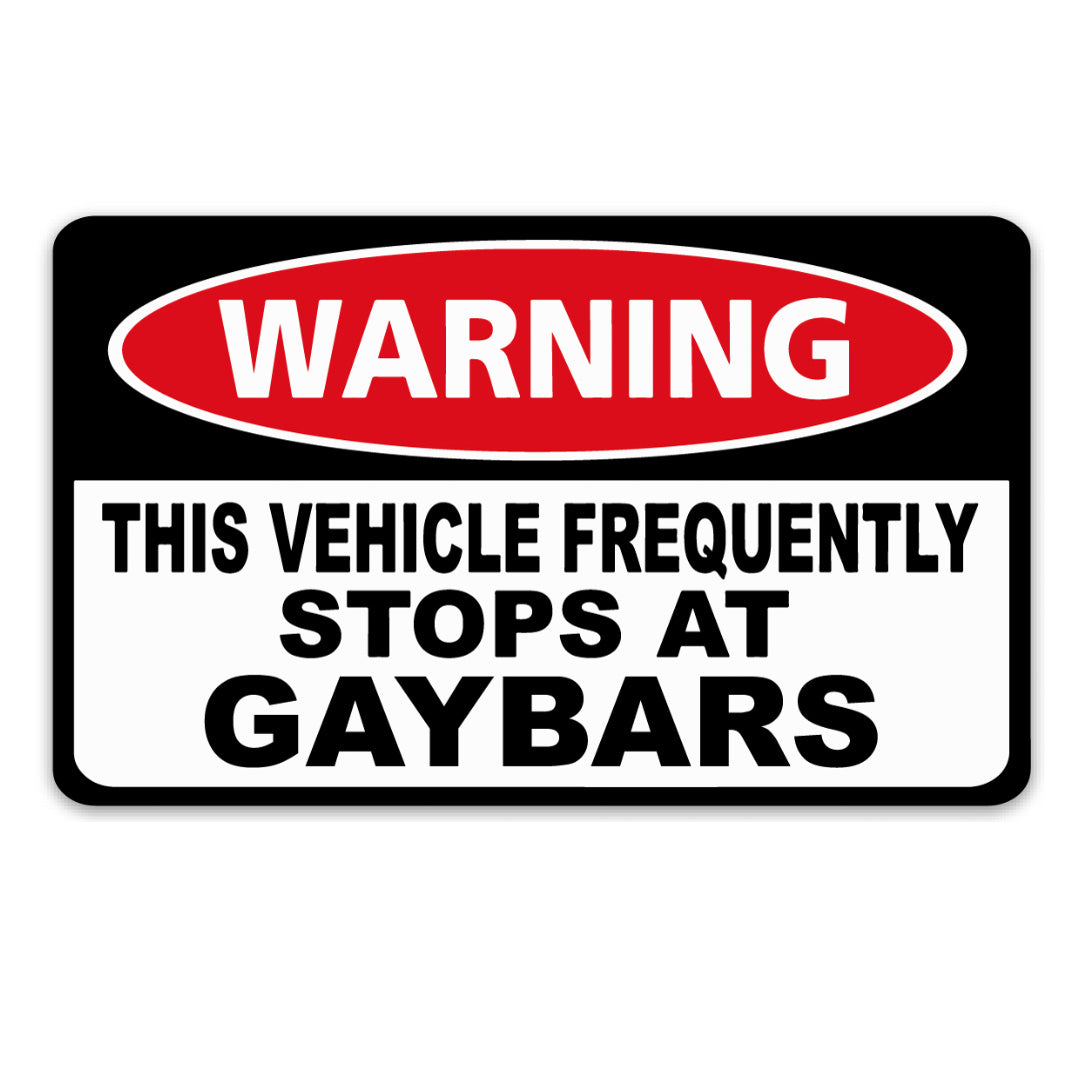 WARNING GAYBARS STICKER - stickermize product image