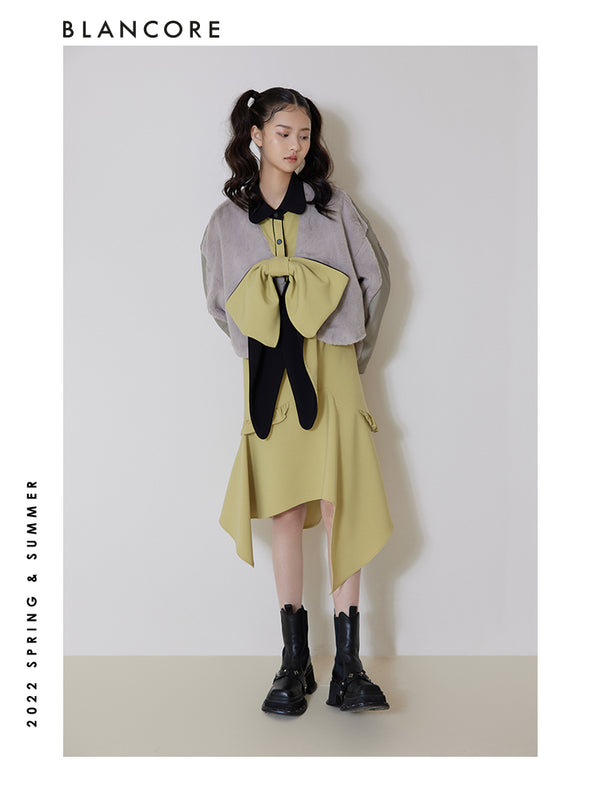 PANELED WOOL COAT WITH BELT BAG – BLANCORE