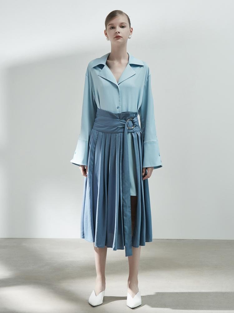 shirt dress pleated skirt