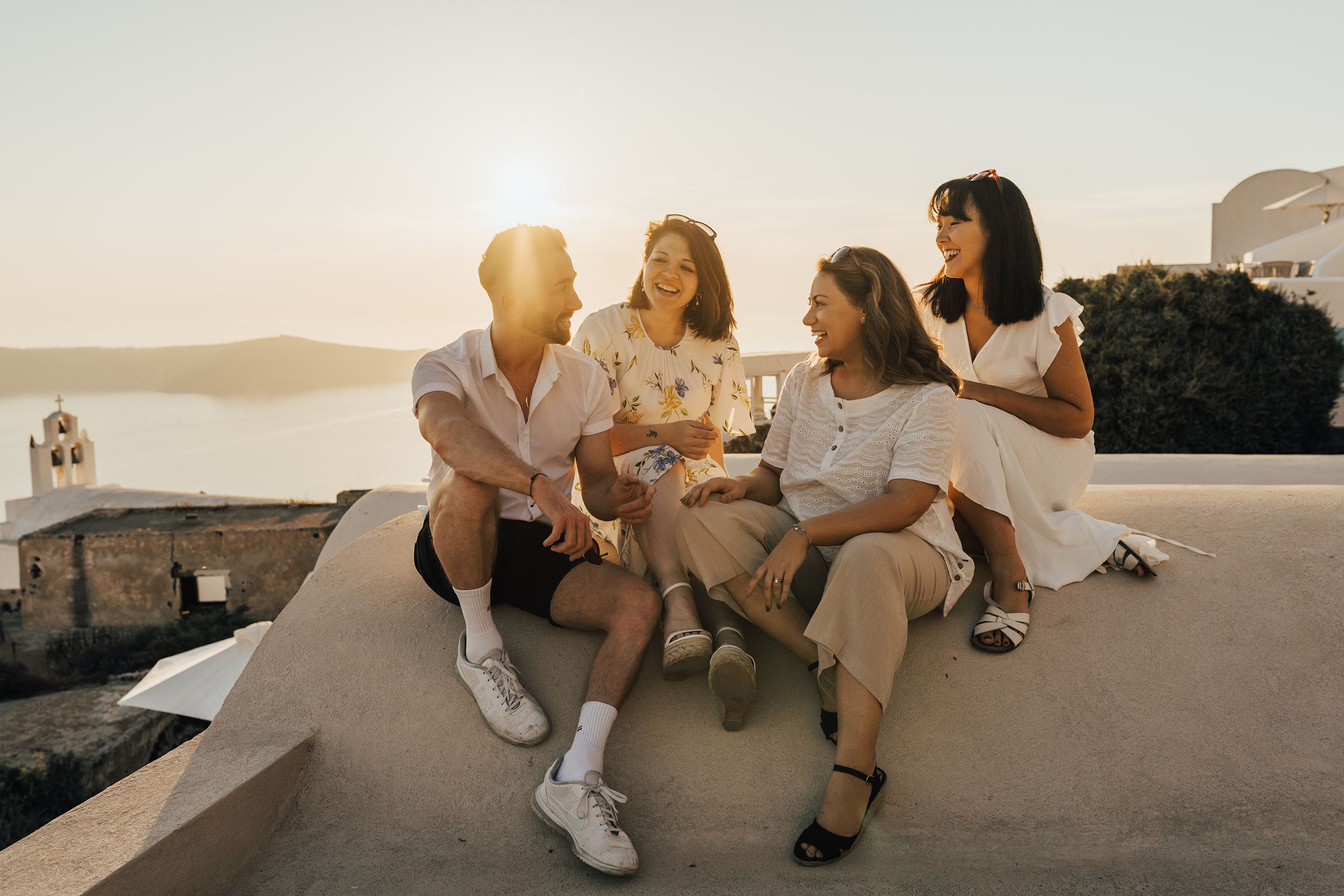 Wedding Team in Santorini on roof