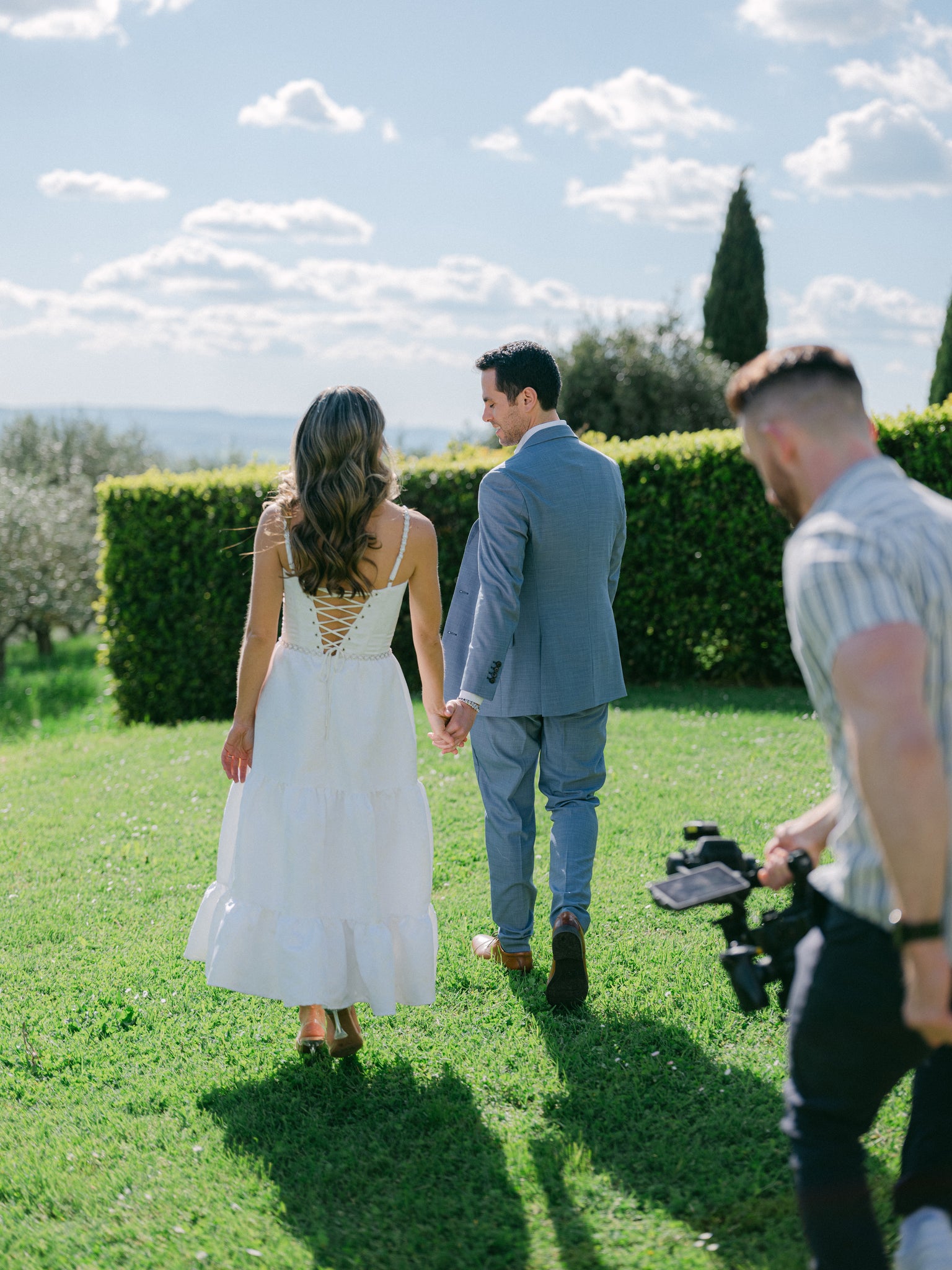 Russell Kent Nicholls filming Alex & Dalton's Wedding in Tuscany