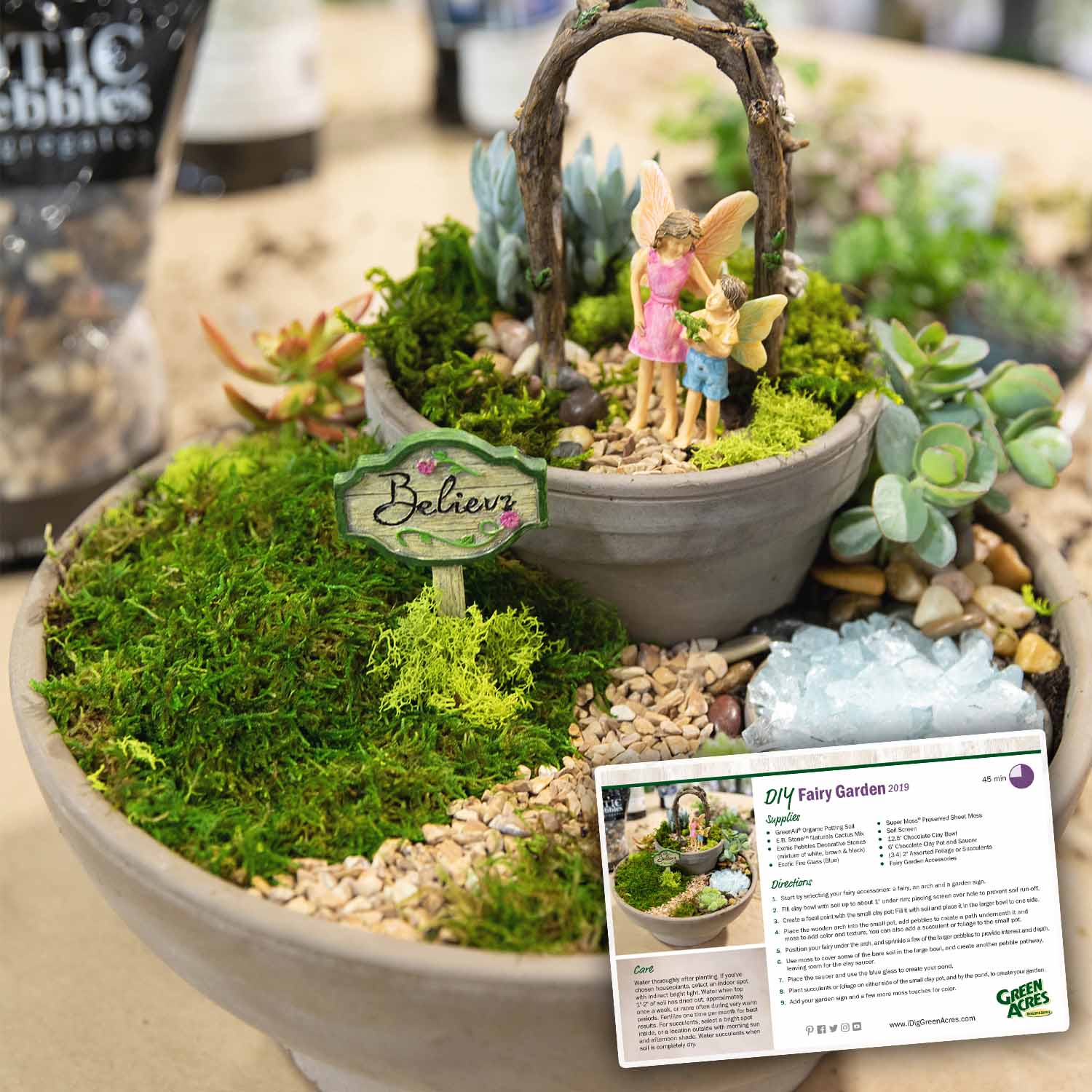 DIY Large Tiered Fairy
    Garden