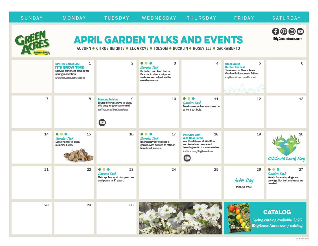 April 2024 Calendar of Events