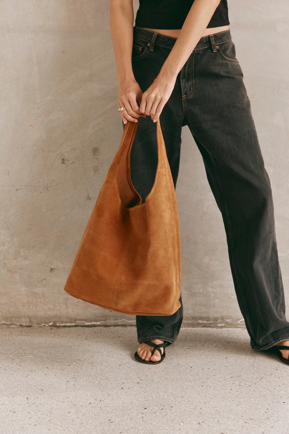 Sienna Tan Suede Hobo - Slightly Imperfect