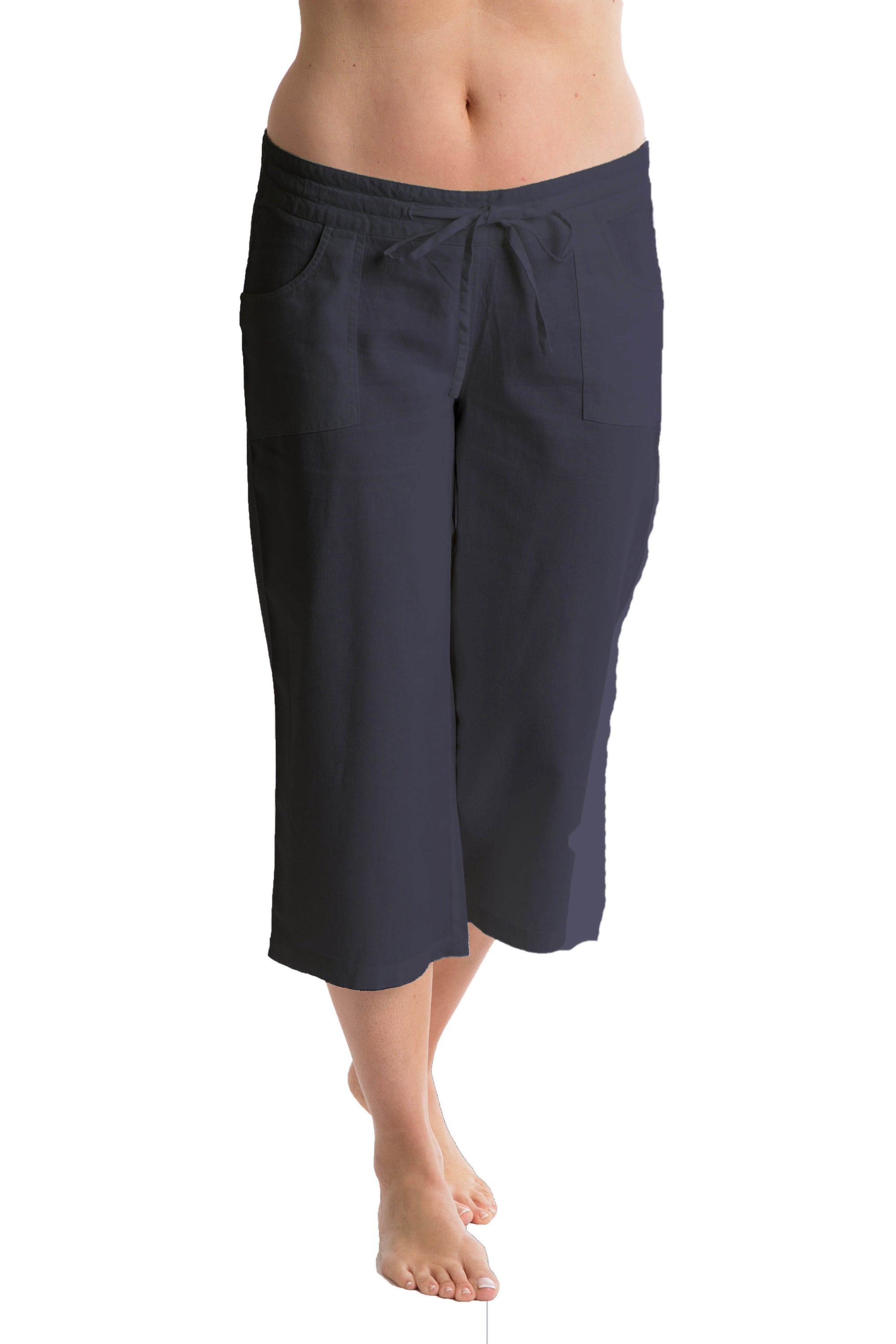 Octave Ladies Linen Cropped 3/4 (Three Quarter) Length Trousers ...