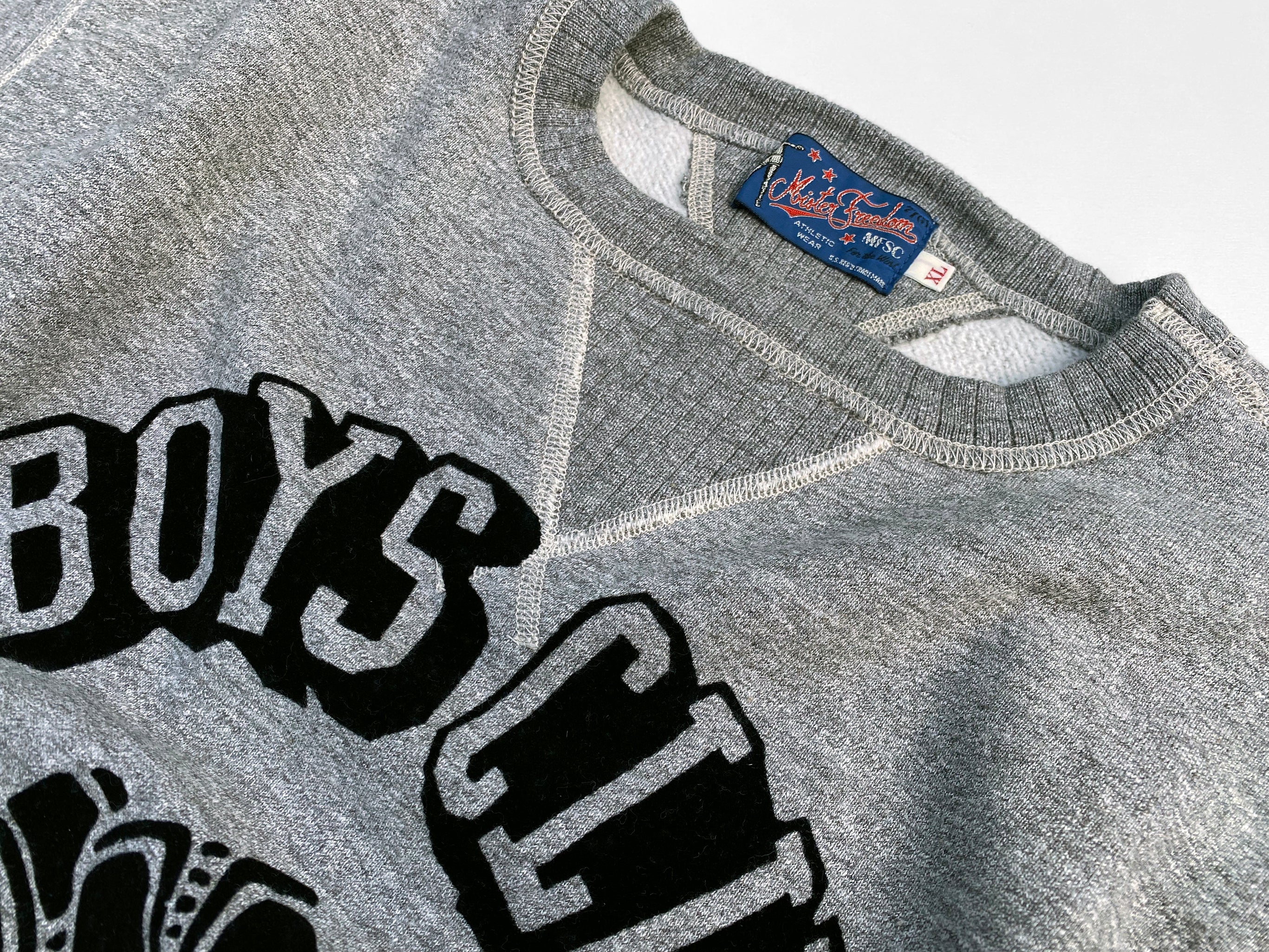 Mister Freedom® MEDALIST Sweatshirt Heather Grey Fleece Flock Print