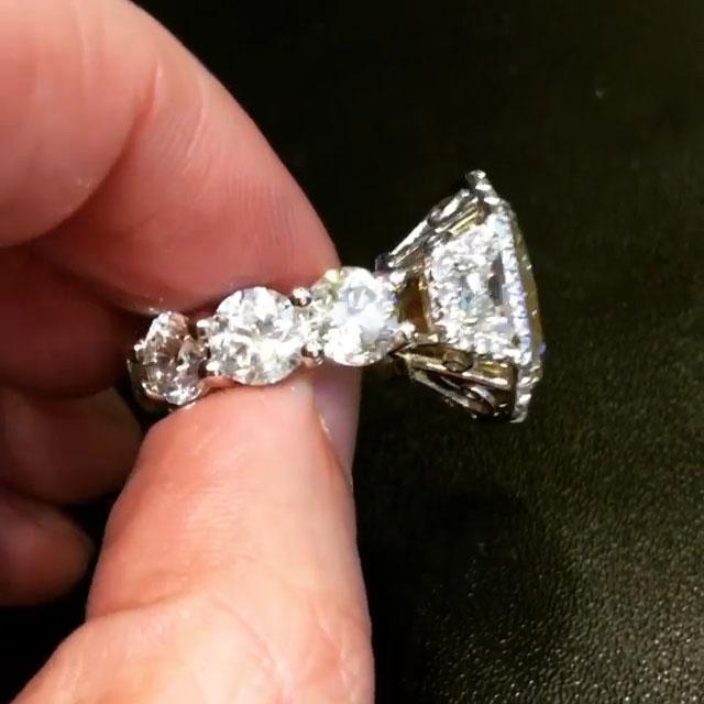 11.5 CT Halo 3-Stone Radiant Cut 